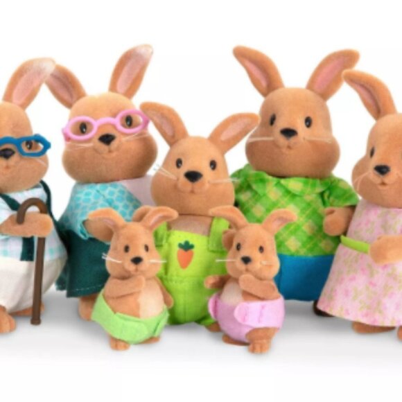 Li'l Woodzeez Cottonball Rabbit Family Bunnies Toy - Picture 1 of 5